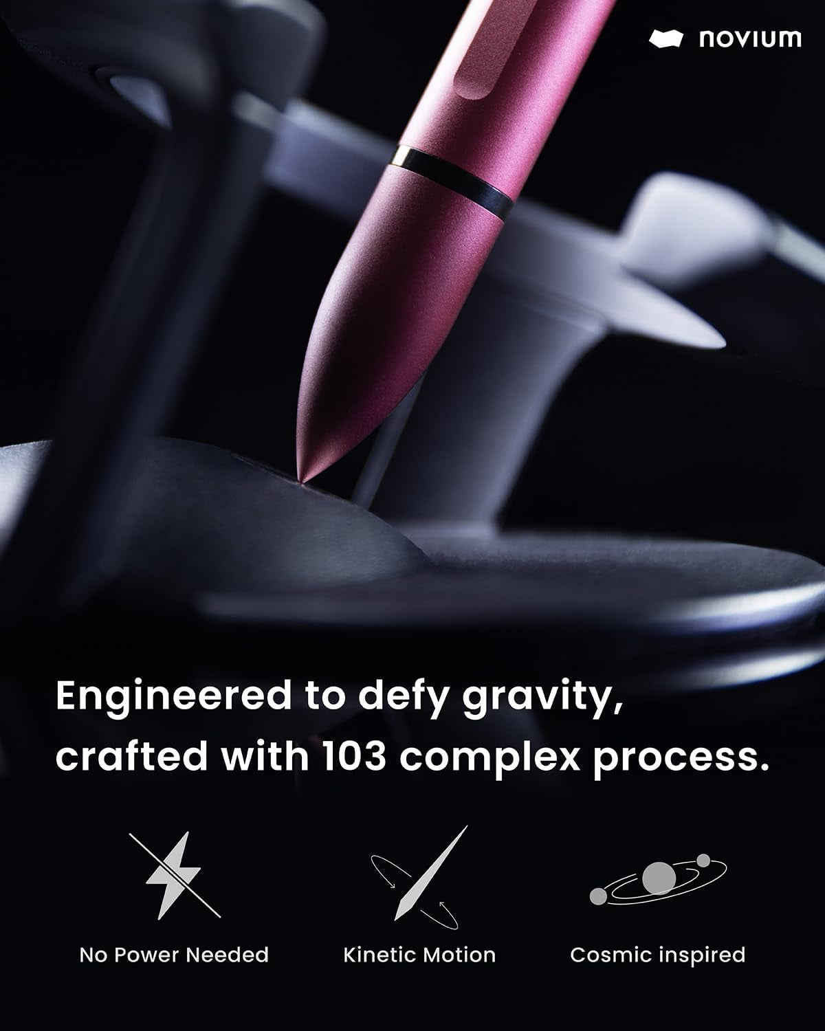 Hoverpen Interstellar Edition - Futuristic Luxury Pen Made with Aerospace Alloys, Unique Aesthetic, Free Spinning Executive Pen, Birthday Gifts for Men & Women (Mars Magma)