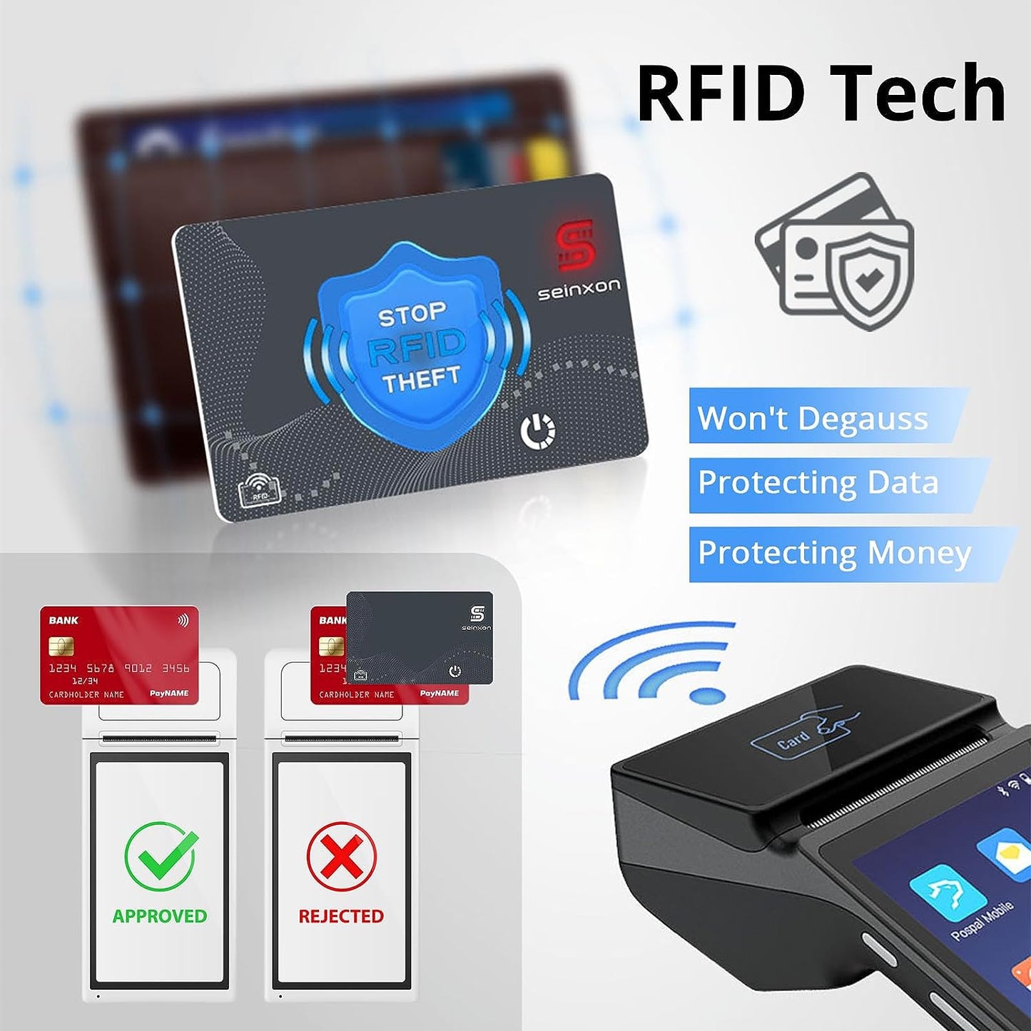 Wallet Finder RFID Blocking Card IP68 Item Tracker with Recharge Clip Works with Apple Find My APP & Network (Ios Only)