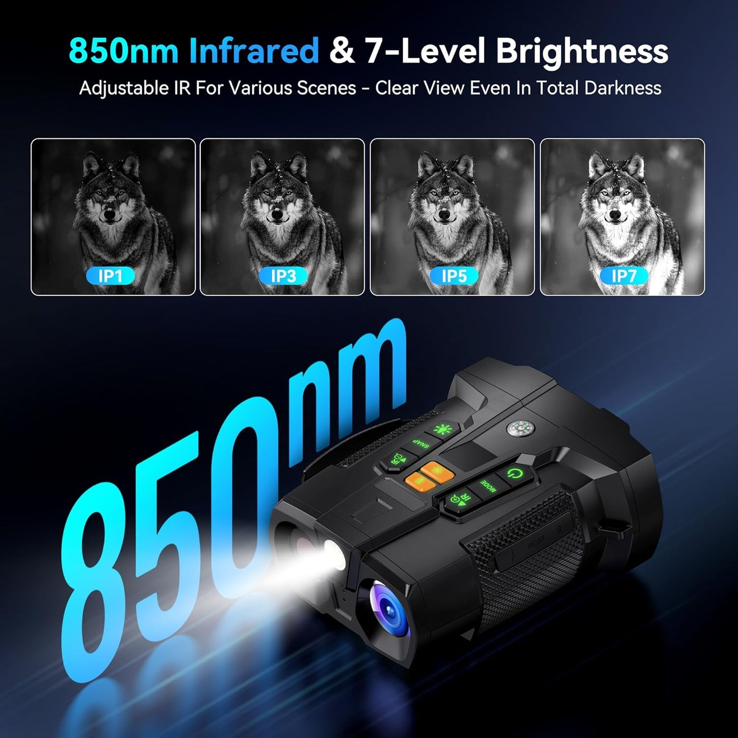 Night Vision Goggles 4K for Adults: 4.5" Large Screen HD Night Vision Binocular - Hunting Essentials with 5000Mah Battery - Camping Gear for Hunter - Christmas for Men - Cool Gadgets