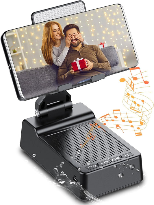 Foldable Phone Stand with Wireless Bluetooth Speaker and Anti-Slip Base, Birthday Gifts for Men/Women, Gadgets for Anniversary Idea Gift, Valentine'S Day Gift for Beloved