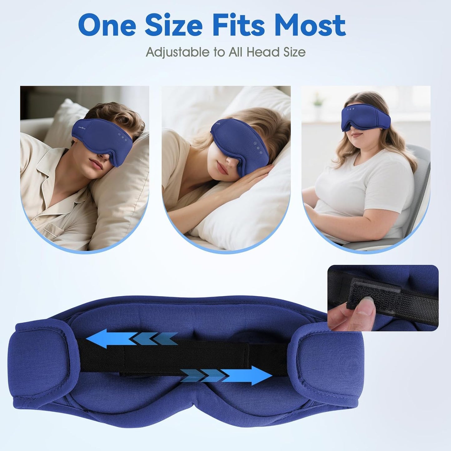Sleep Mask Headphones | 3D Organic Bamboo Cotton Eye Mask for Travel & Restful Sleep,Shift Work | Bluetooth 5.4 Sleep Headphones Cool Gadgets Gift for Men & Women!