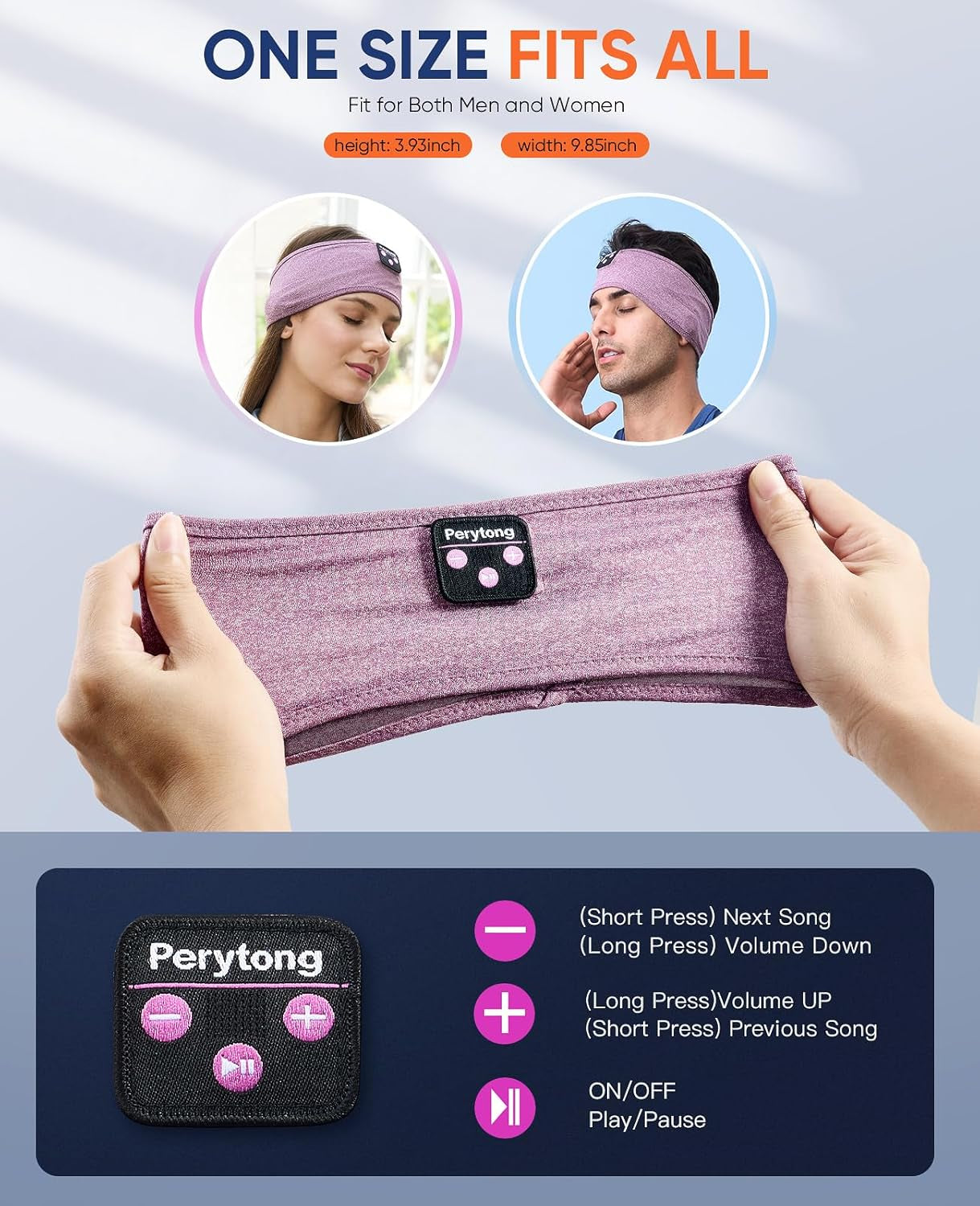 Sleeping Headphones, Bluetooth Sleep Headphones Headband Soft Comfortable Bluetooth Headband Sleep Earbuds Sports Headband Cool Tech Gadgets Sleeping Gifts Guide for Women Men