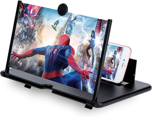 16" Ihin Phone Magnifier Screen, HD Phone Amplifier with Folding Stand Holder Portable Movie Video Game Enlarger 3D Movies Phone Projector Gadgets