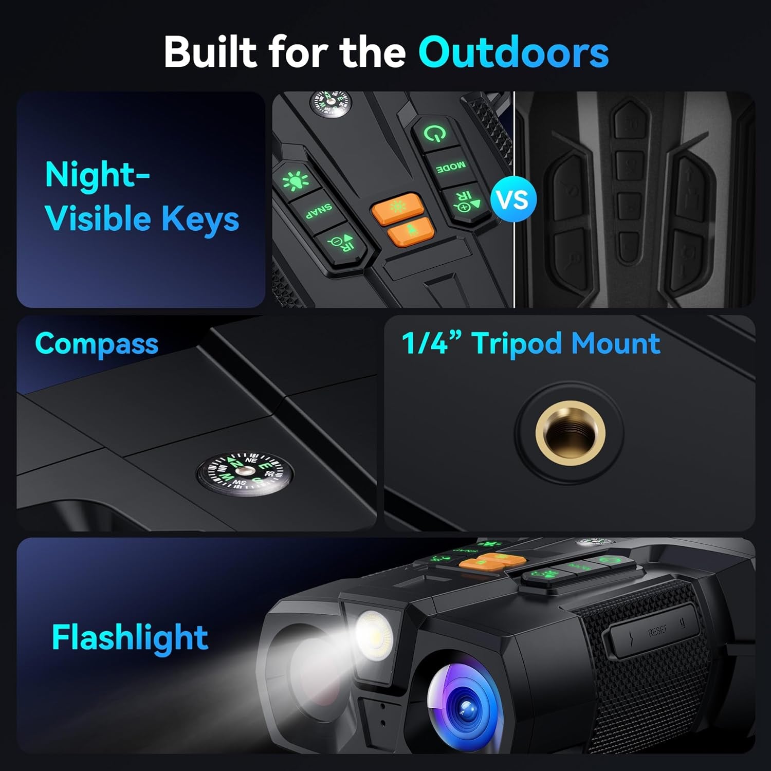Night Vision Goggles 4K for Adults: 4.5" Large Screen HD Night Vision Binocular - Hunting Essentials with 5000Mah Battery - Camping Gear for Hunter - Christmas for Men - Cool Gadgets