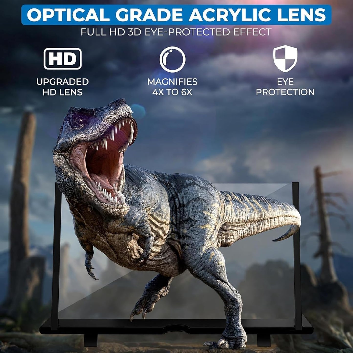 16" Ihin Phone Magnifier Screen, HD Phone Amplifier with Folding Stand Holder Portable Movie Video Game Enlarger 3D Movies Phone Projector Gadgets