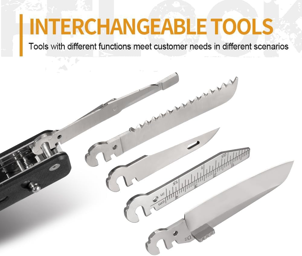 S503G Flex Companion Tool Modular Design and Customizable Pocket Tool, Preinstalled with 8 Essential Tools (1/4" Bit Driver, Screwdriver, Tapered Saw, Scissors Etc) for a Wide Range of Tasks