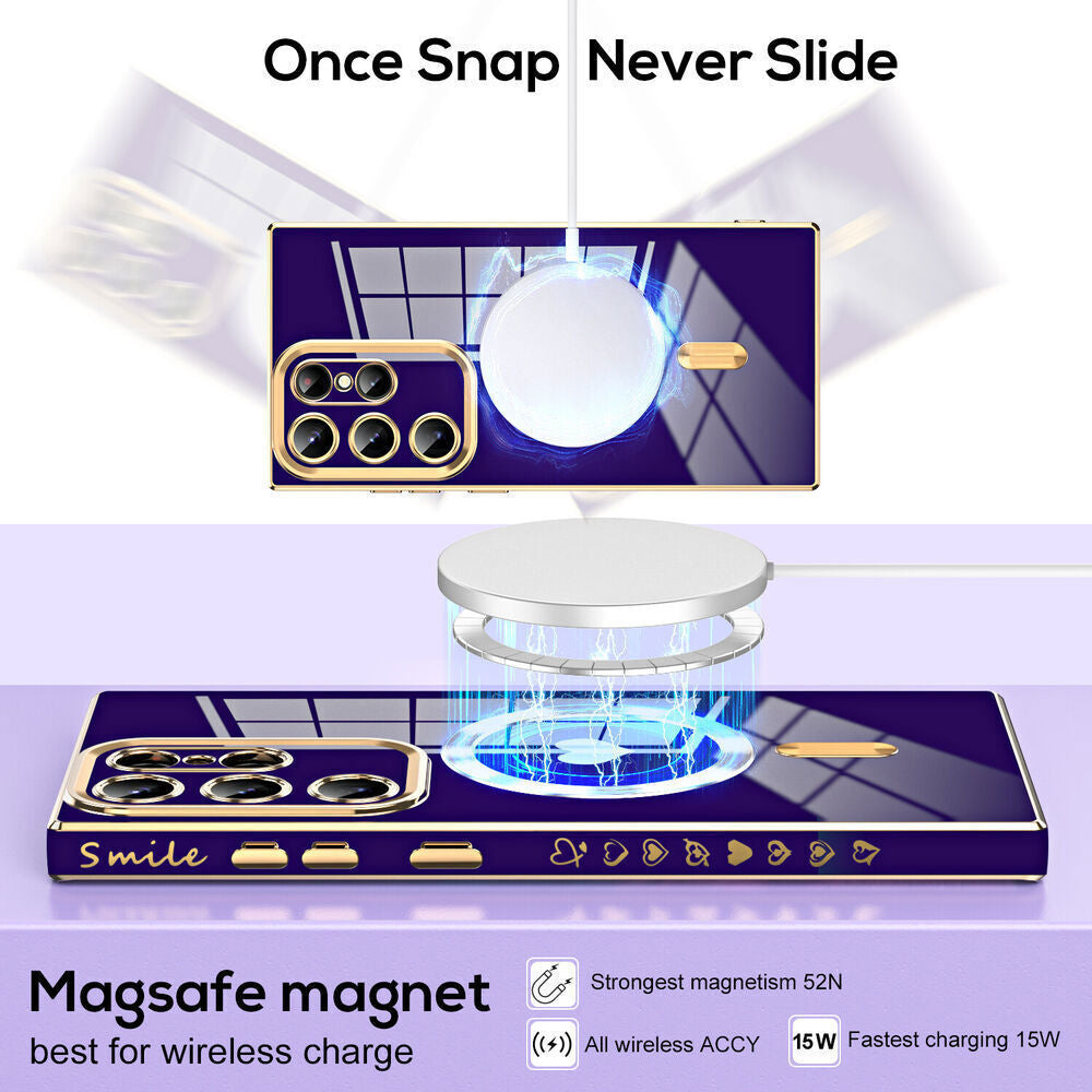 Love Magnetic Phone Case for Samsung S25 S24 S23 S22 S21 Ultra plus FE Edge 5G