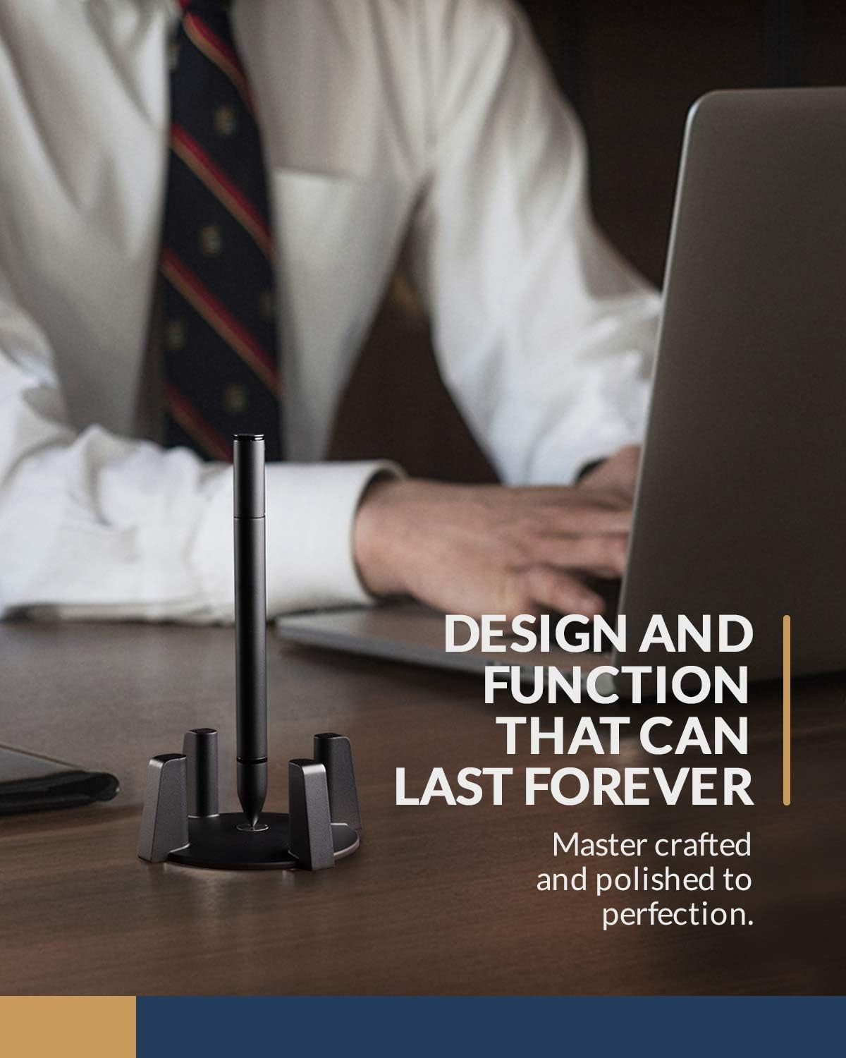 Hoverpen - Luxury Pen for Men & Women, Vertically Standing Executive Ballpoint Pen with Top Grade Free-Flowing Ink & Refill, Unique Gifts for Men, Cool Desk Decorations, Office Decor for Men