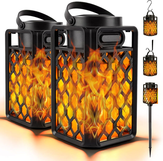 Outdoor Bluetooth Speaker with Flame Atmosphere, Waterproof Wireless Speaker, Camping Patio Accessories, 10W Stereo Sound, Gifts for Men, Women, Dad(2 Pack)
