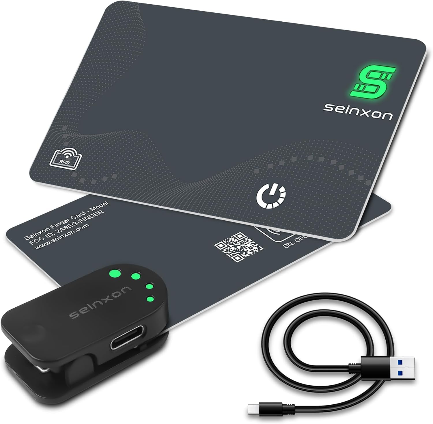 Wallet Finder RFID Blocking Card IP68 Item Tracker with Recharge Clip Works with Apple Find My APP & Network (Ios Only)