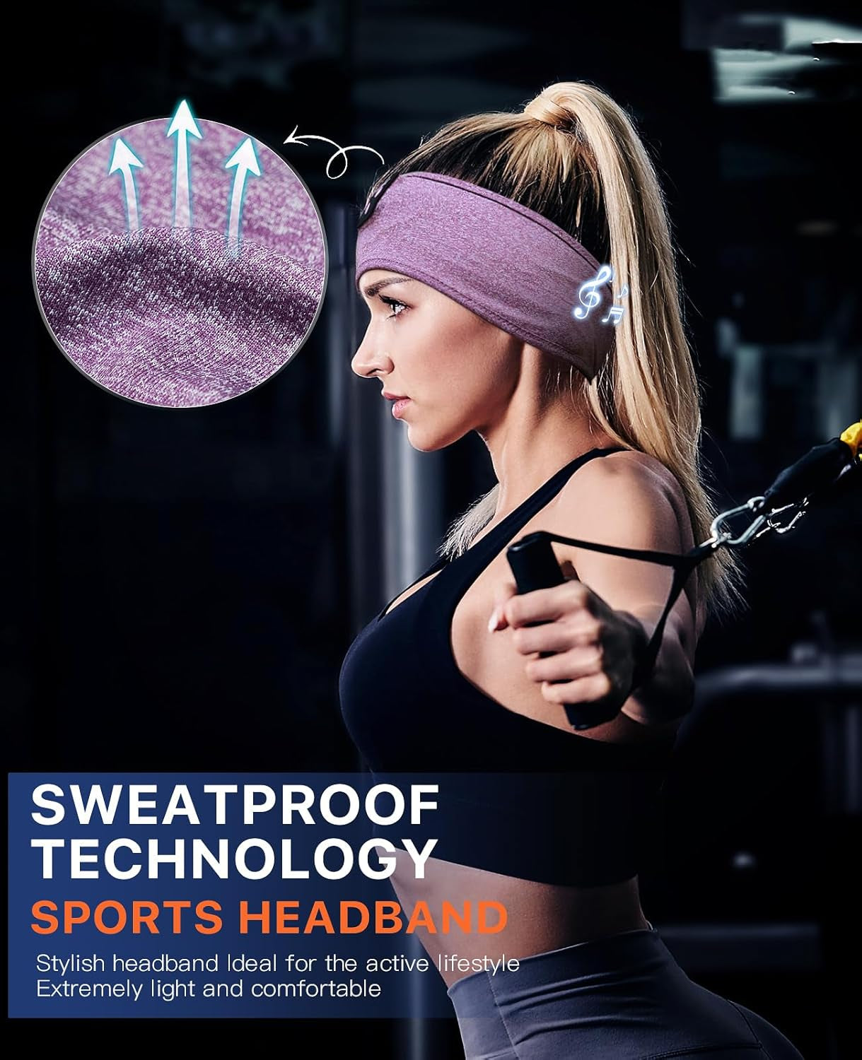 Sleeping Headphones, Bluetooth Sleep Headphones Headband Soft Comfortable Bluetooth Headband Sleep Earbuds Sports Headband Cool Tech Gadgets Sleeping Gifts Guide for Women Men