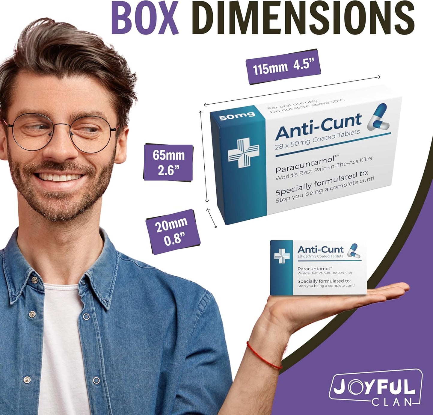 Funny Joke Pill Box Prank Gag Gifts for Men Funny Valentines Gifts for Him Secret Santa Novelty Stocking Filler Birthday Gifts for Women Rude Silly Presents for Boyfriend Dad (Anti-C*Nt)
