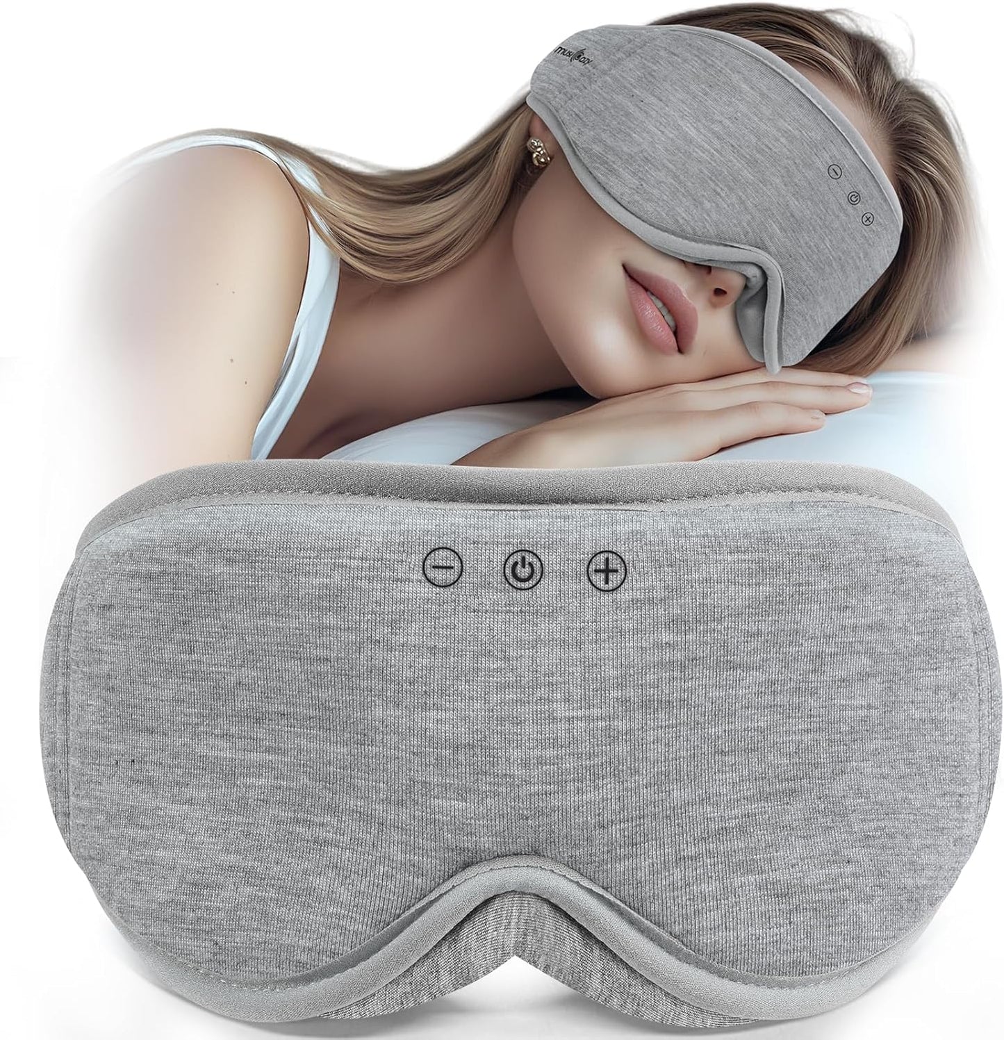 Sleep Mask Headphones | 100% Blackout 3D Organic Bamboo Cotton Eye Mask for Travel & Restful Sleep,Shift Work | Bluetooth 5.4 Sleep Headphones Cool Gadgets Gift for Men & Women!