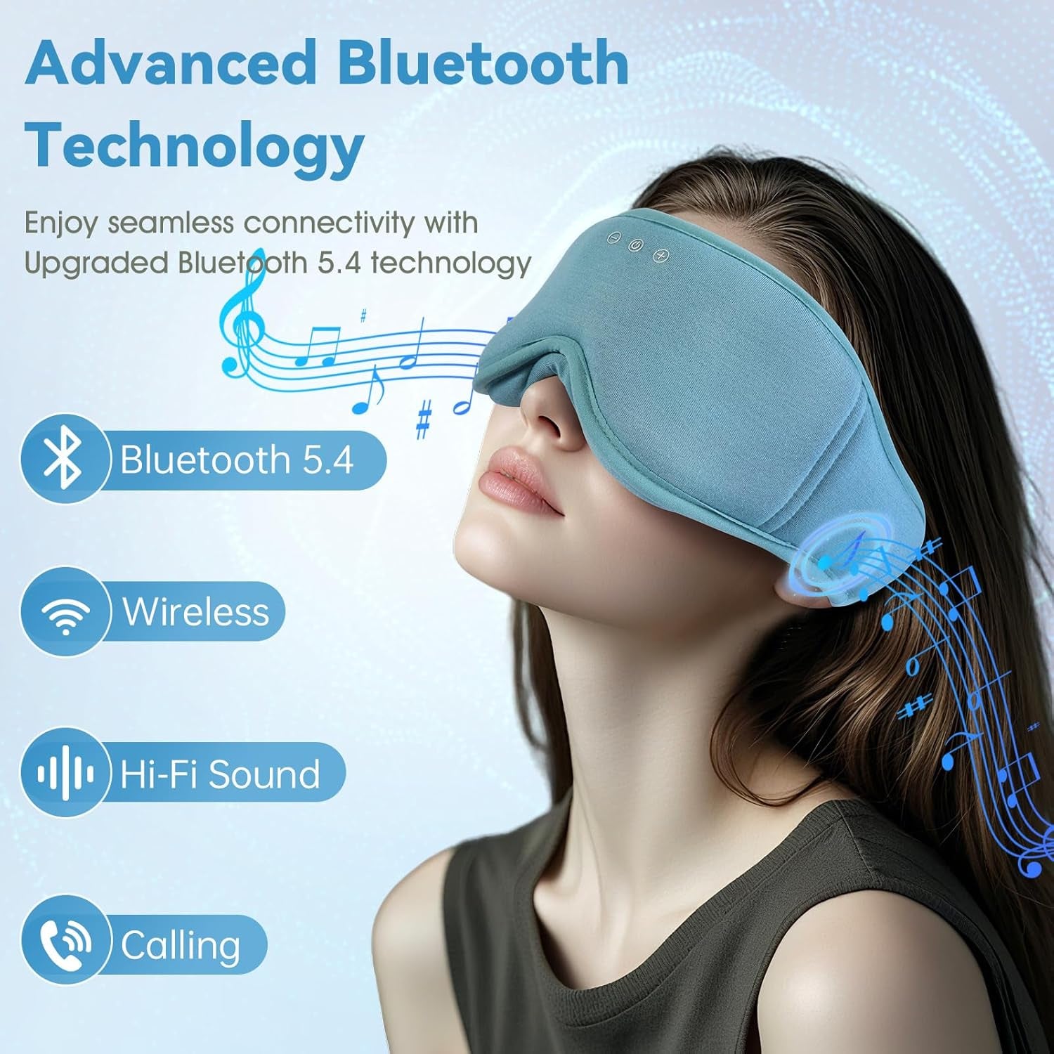 Sleep Mask Headphones | 100% Blackout 3D Organic Bamboo Cotton Eye Mask for Travel & Restful Sleep,Shift Work | Bluetooth 5.4 Sleep Headphone Cool Gadgets Gift for Men & Women!