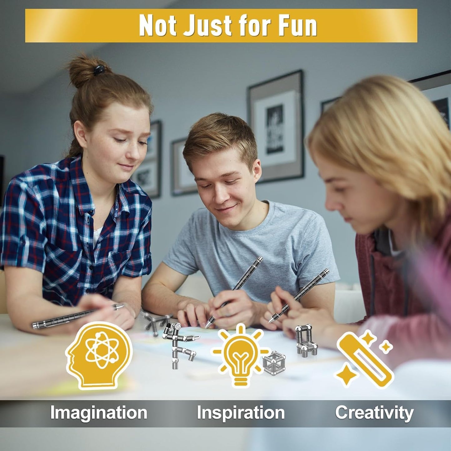 Gifts for Men Women, Magnetic Fidget Pen Toys for Adults Gadgets Dad Birthday Mens Gifts for Fathers Day from Daughter Son for Dad/Grandad/Him/Her/Men/Women/Boyfriends/Girlfriend/Teenage/Kids