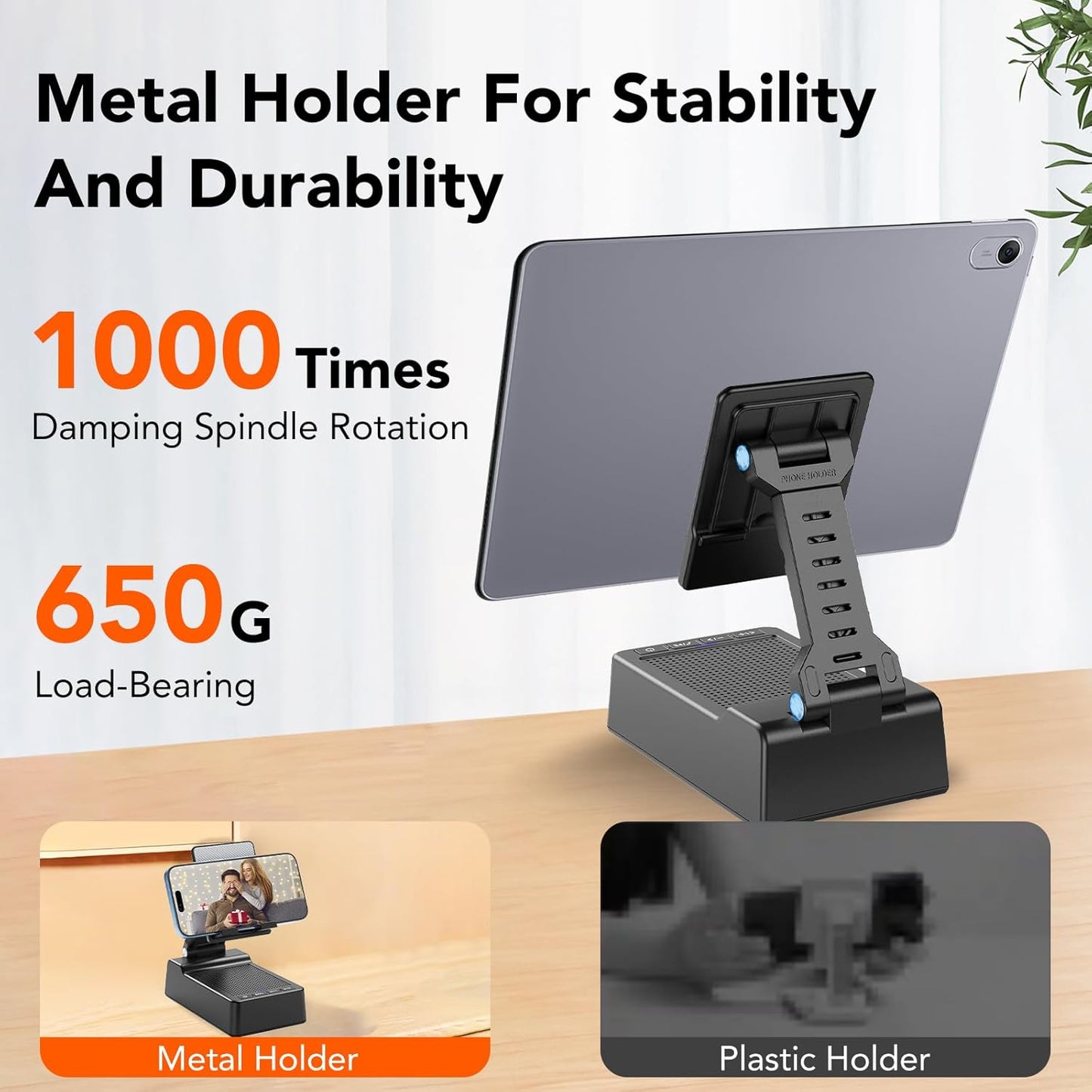 Foldable Phone Stand with Wireless Bluetooth Speaker and Anti-Slip Base, Birthday Gifts for Men/Women, Gadgets for Anniversary Idea Gift, Valentine'S Day Gift for Beloved