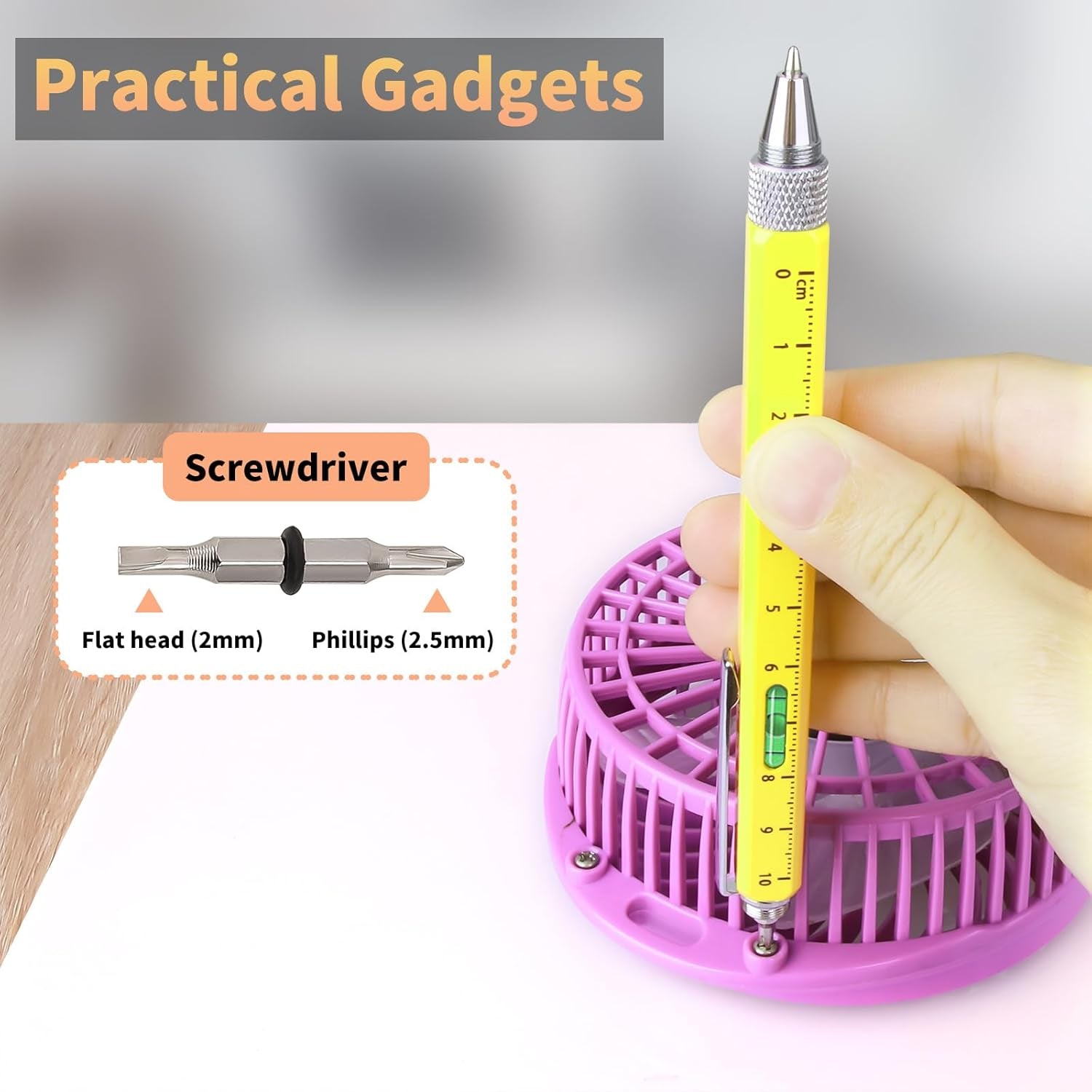 Unique Multitool Pen Gifts for Men, Stocking Stuffers for Men Dad Cool Gadgets for Husband Him Birthday Gifts for Men, Office Engineer Woodworkers Carpenter Construction Tool Gift