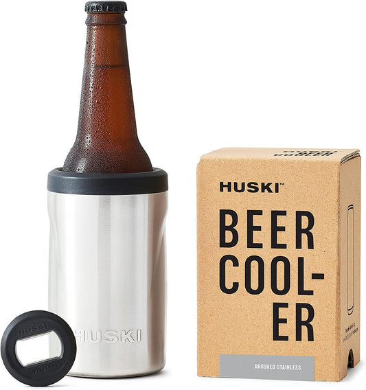 Beer Cooler 2.0 | New | Premium Can and Bottle Holder | Triple Insulated Marine Grade Stainless Steel | Detachable 3-In-1 Opener | Works as a Tumbler | Best Gifts for Beer Lovers (Stainless)