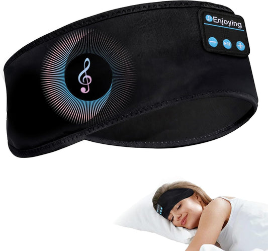 Sleep Headphones Headband Bluetooth 5.4 Headphones for Sleeping & Sport with Thin Speakers Wireless Music Earphones Tech Gifts for Men Women Teens Yoga Workout Fitness Relax Travel (Black)