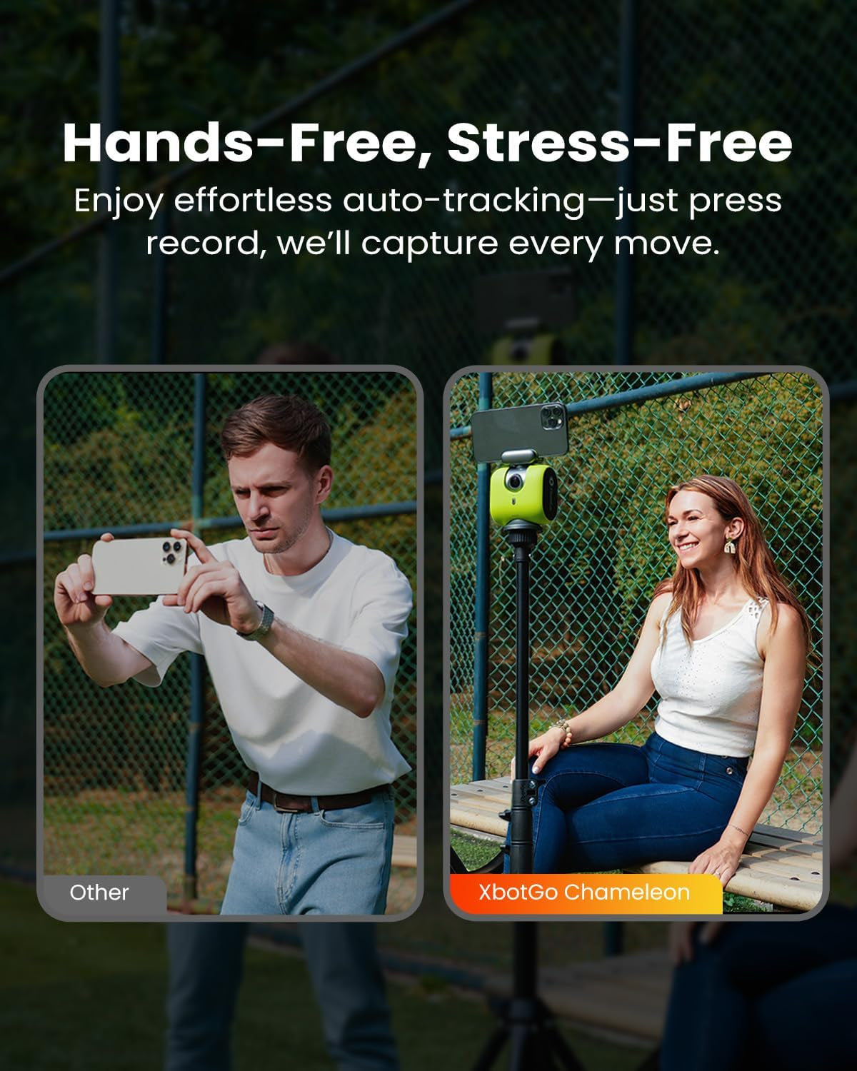 Chameleon AI Auto Sports Action Camera - 4K 60FPS Football Camera and Basketball Tracking Camera for Team Sports, Live Streaming, No Subscription, Works with Ios & Android (Lemon Green)