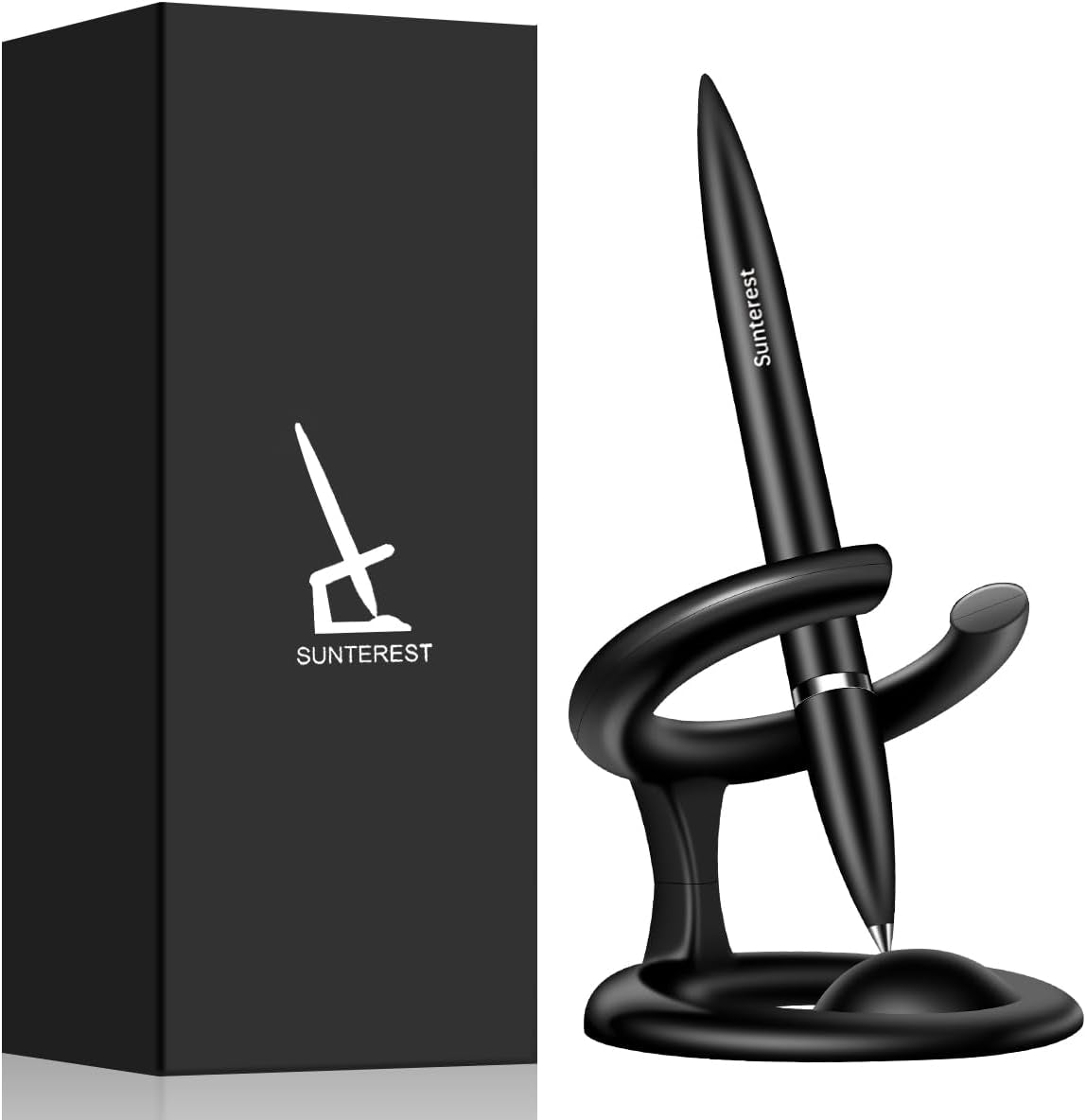 Magnetic Levitating Rollerball Gel Pen,Futuristic Fancy Luxury Floating Cool Space Fidget Pen,Office Desk Toy Gadgets Decor Accessories,Birthday Leaving Unique Gifts for Men Adults (Black)