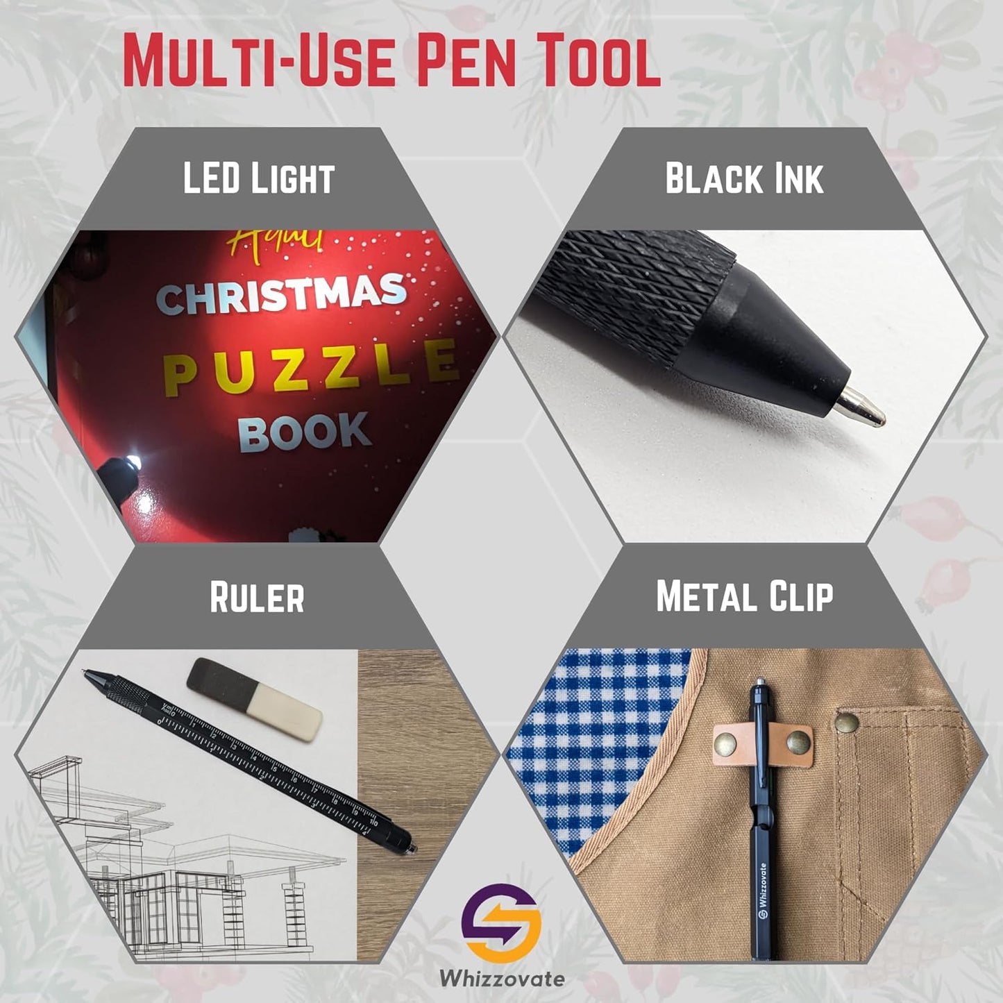 Multi Tool Pen | Tactical Gadgets Pen for Men | 9-In-1 Cool Tool Pen | Multitool Pen for Dads | Funny Gifts for Men | Fathers Day Gift