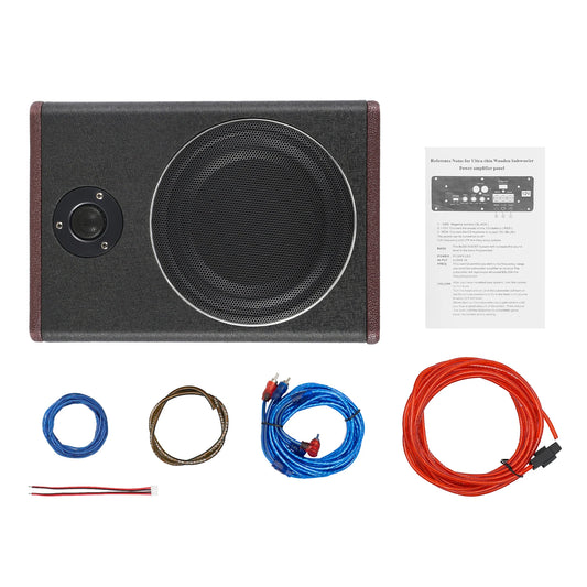 8 Inch 600W Underseat Car Audio Ultra Slim Compact Active Subwoofer System Loud Sound Audio Active Bass Box
