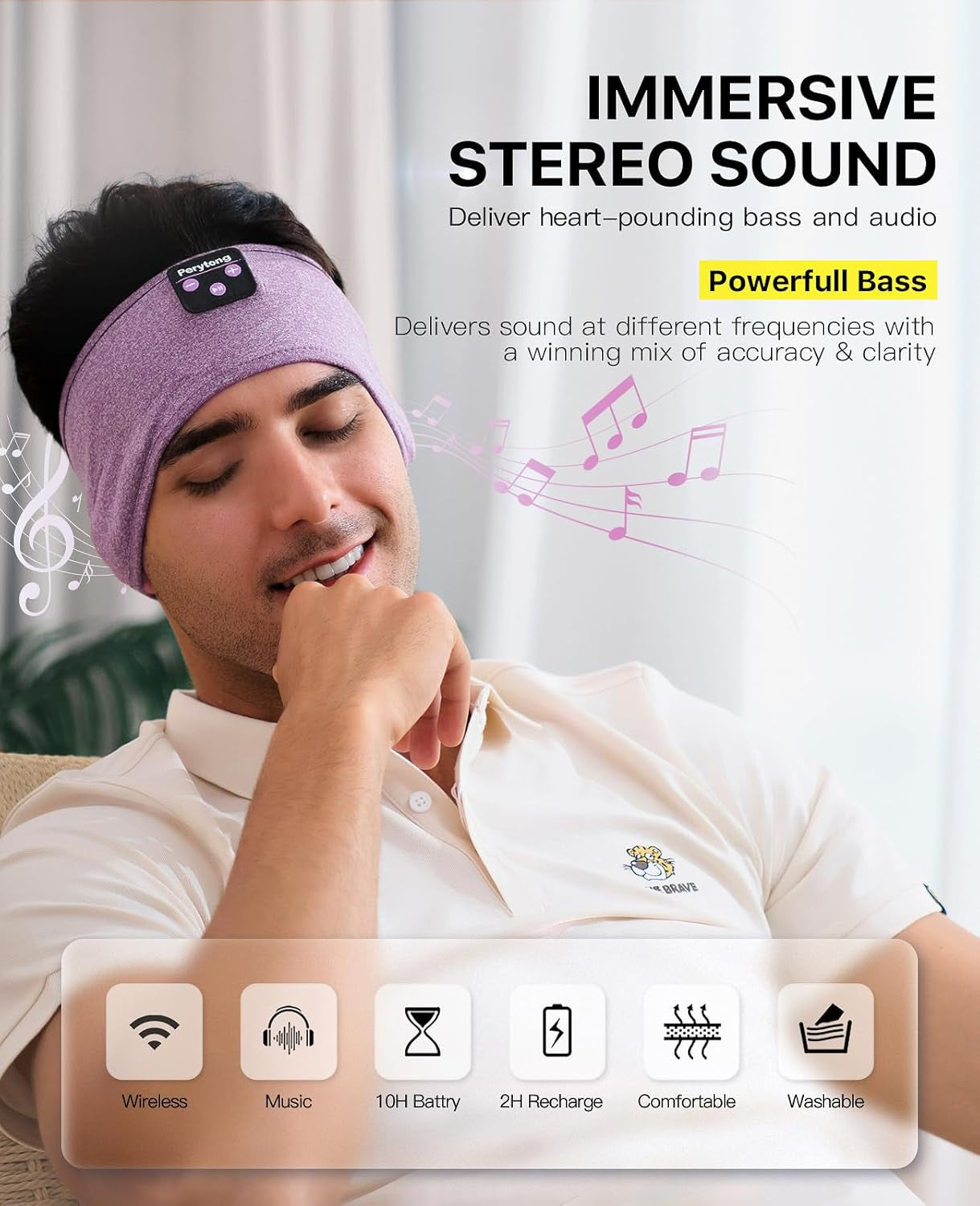 Sleeping Headphones, Bluetooth Sleep Headphones Headband Soft Comfortable Bluetooth Headband Sleep Earbuds Sports Headband Cool Tech Gadgets Sleeping Gifts Guide for Women Men