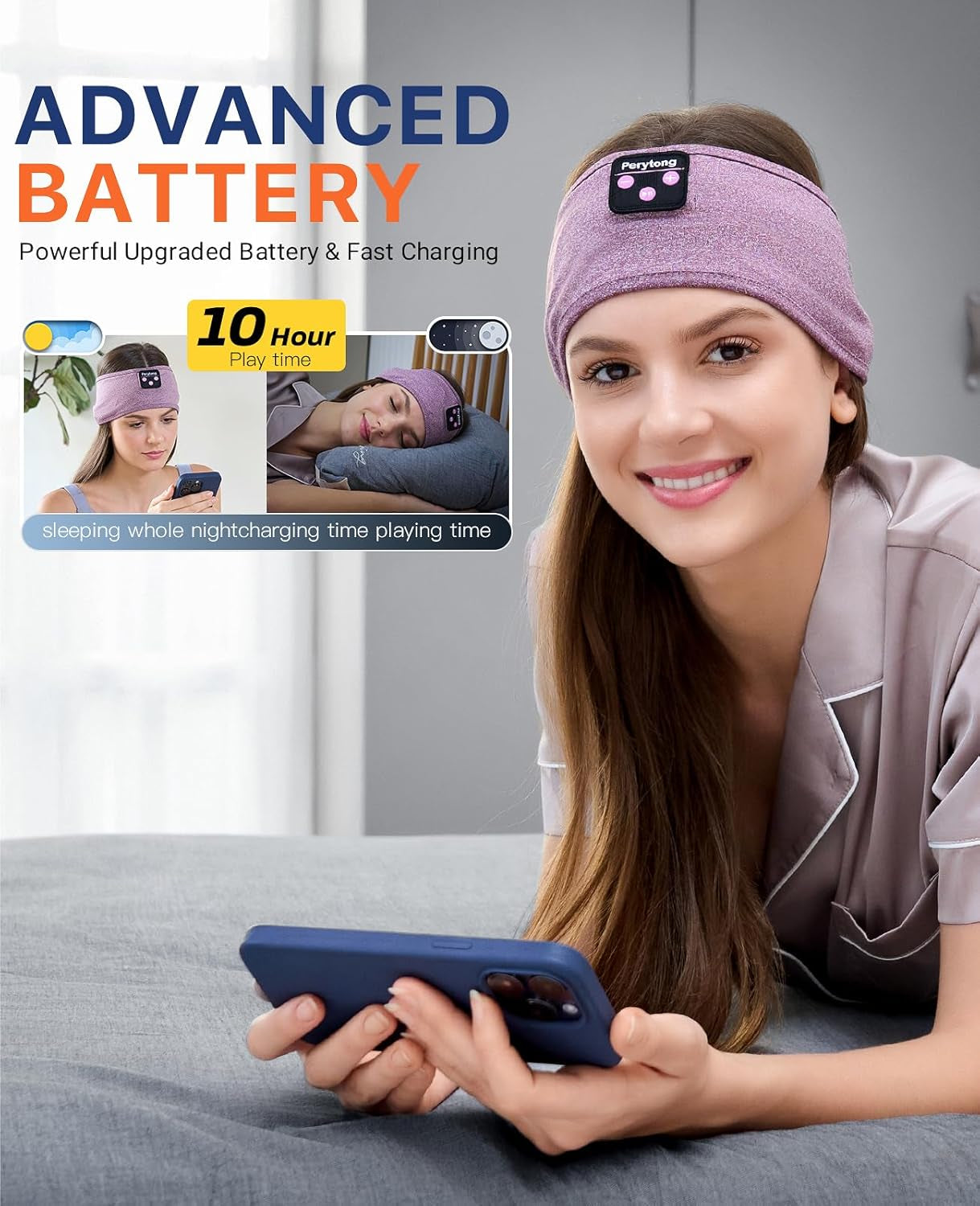 Sleeping Headphones, Bluetooth Sleep Headphones Headband Soft Comfortable Bluetooth Headband Sleep Earbuds Sports Headband Cool Tech Gadgets Sleeping Gifts Guide for Women Men