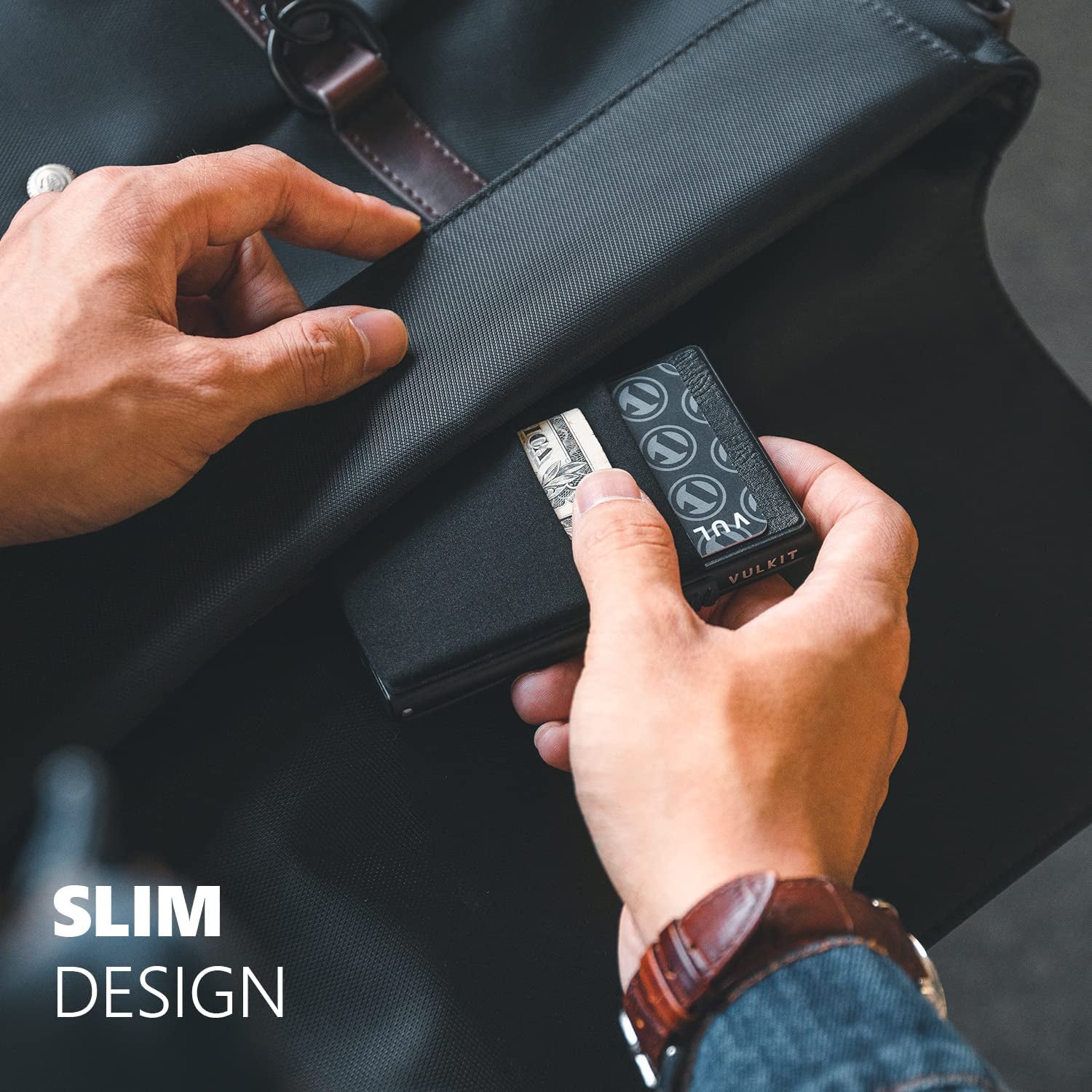 Credit Card Holder with EDC Pockets & ID Window RFID Blocking Pop up Card Wallet Slim Metal Wallet