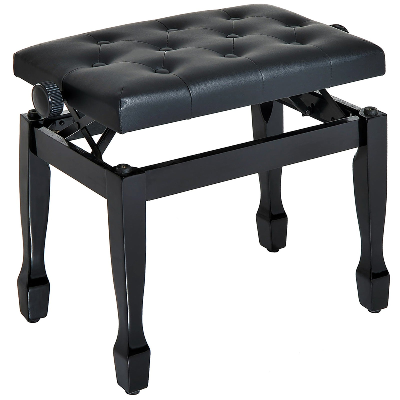 HOMCOM Faux Leather Piano Stool Height Adjustable Seat Keyboard Bench Black