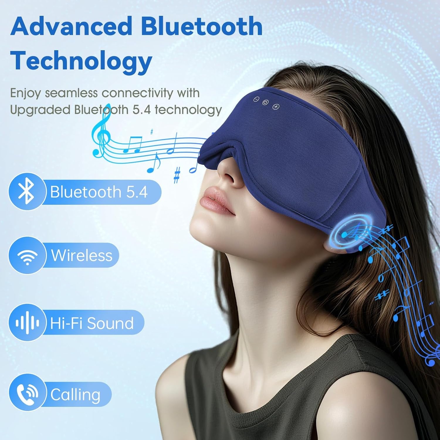 Sleep Mask Headphones | 3D Organic Bamboo Cotton Eye Mask for Travel & Restful Sleep,Shift Work | Bluetooth 5.4 Sleep Headphones Cool Gadgets Gift for Men & Women!