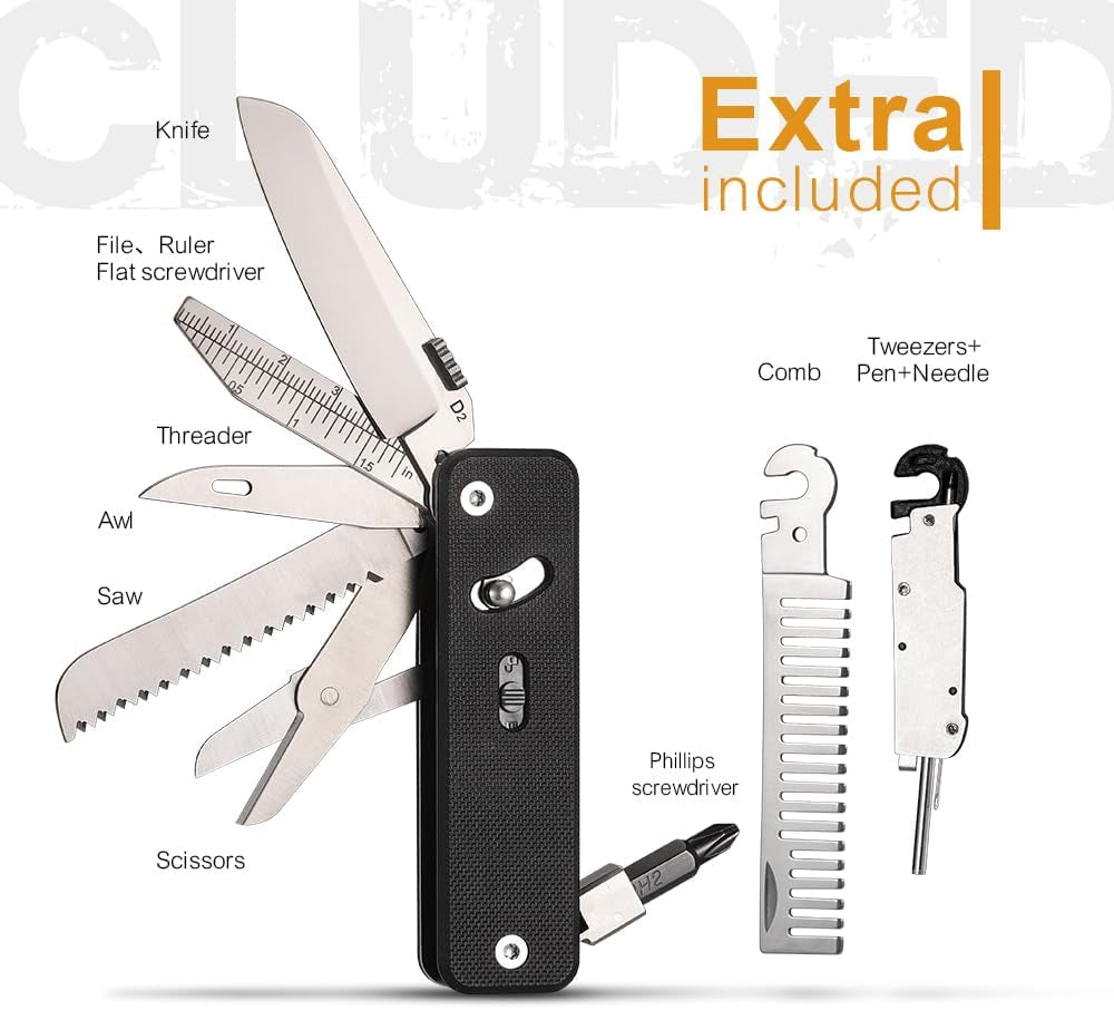 S503G Flex Companion Tool Modular Design and Customizable Pocket Tool, Preinstalled with 8 Essential Tools (1/4" Bit Driver, Screwdriver, Tapered Saw, Scissors Etc) for a Wide Range of Tasks