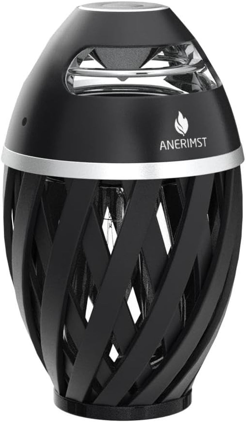 Outdoor Bluetooth Speakers, Waterproof Wireless Speakers with Torch Flame Light, Cool Gadgets for Men Women, LED Lantern for Gardening Camping Patio, 2 Pack (Black)