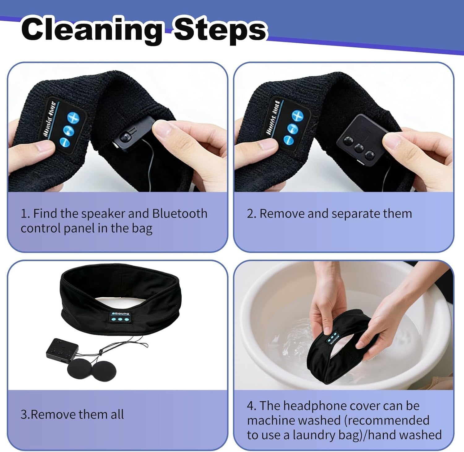 Sleep Headphones Headband Bluetooth 5.4 Headphones for Sleeping & Sport with Thin Speakers Wireless Music Earphones Tech Gifts for Men Women Teens Yoga Workout Fitness Relax Travel (Black)