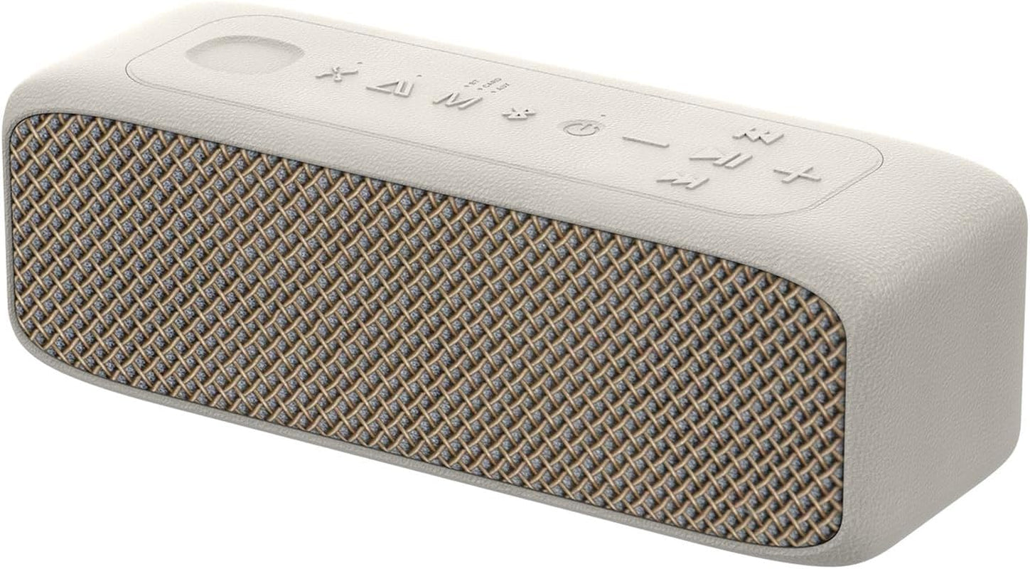 Portable Bluetooth Speaker, IP68 Waterproof 24H Playtime, Bluetooth 6.0 TWS Pairing, 20W Stereo Sound, TF Card/Aux Input, Wireless Speaker for Home Outdoor Travel (White)