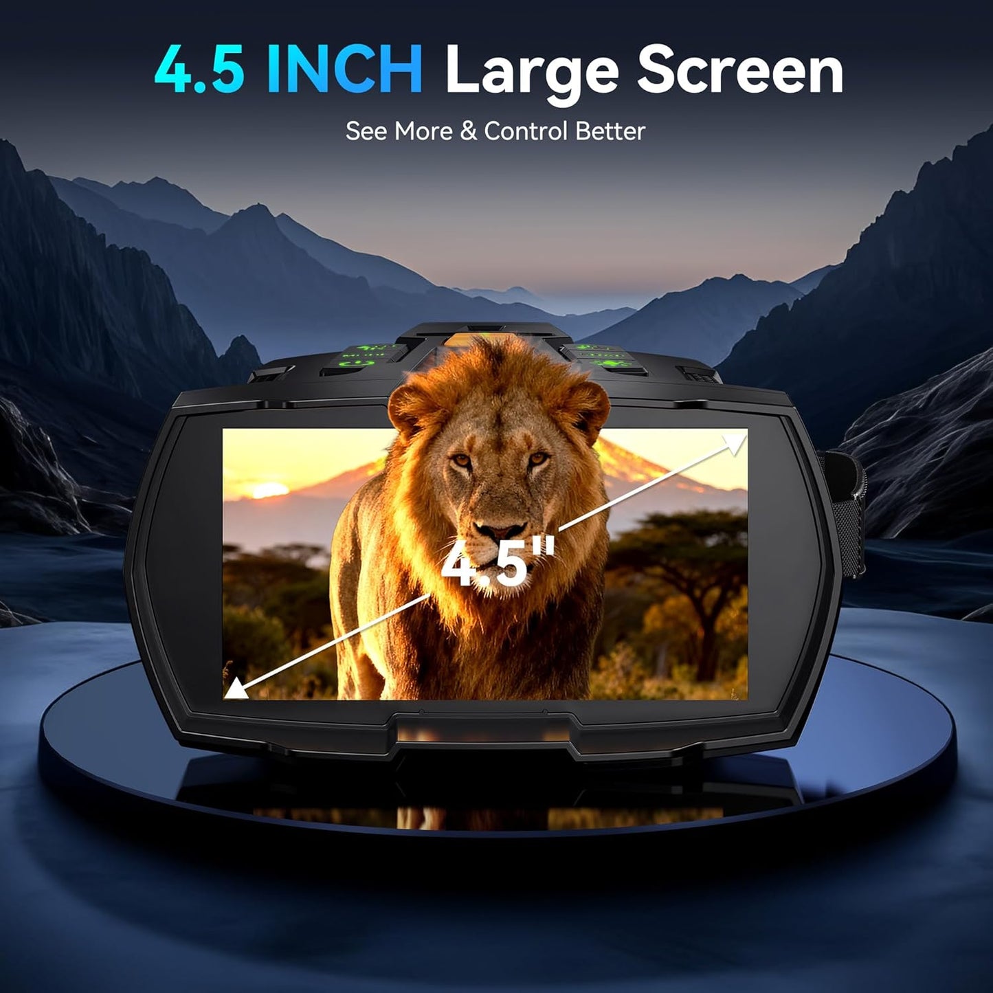 Night Vision Goggles 4K for Adults: 4.5" Large Screen HD Night Vision Binocular - Hunting Essentials with 5000Mah Battery - Camping Gear for Hunter - Christmas for Men - Cool Gadgets