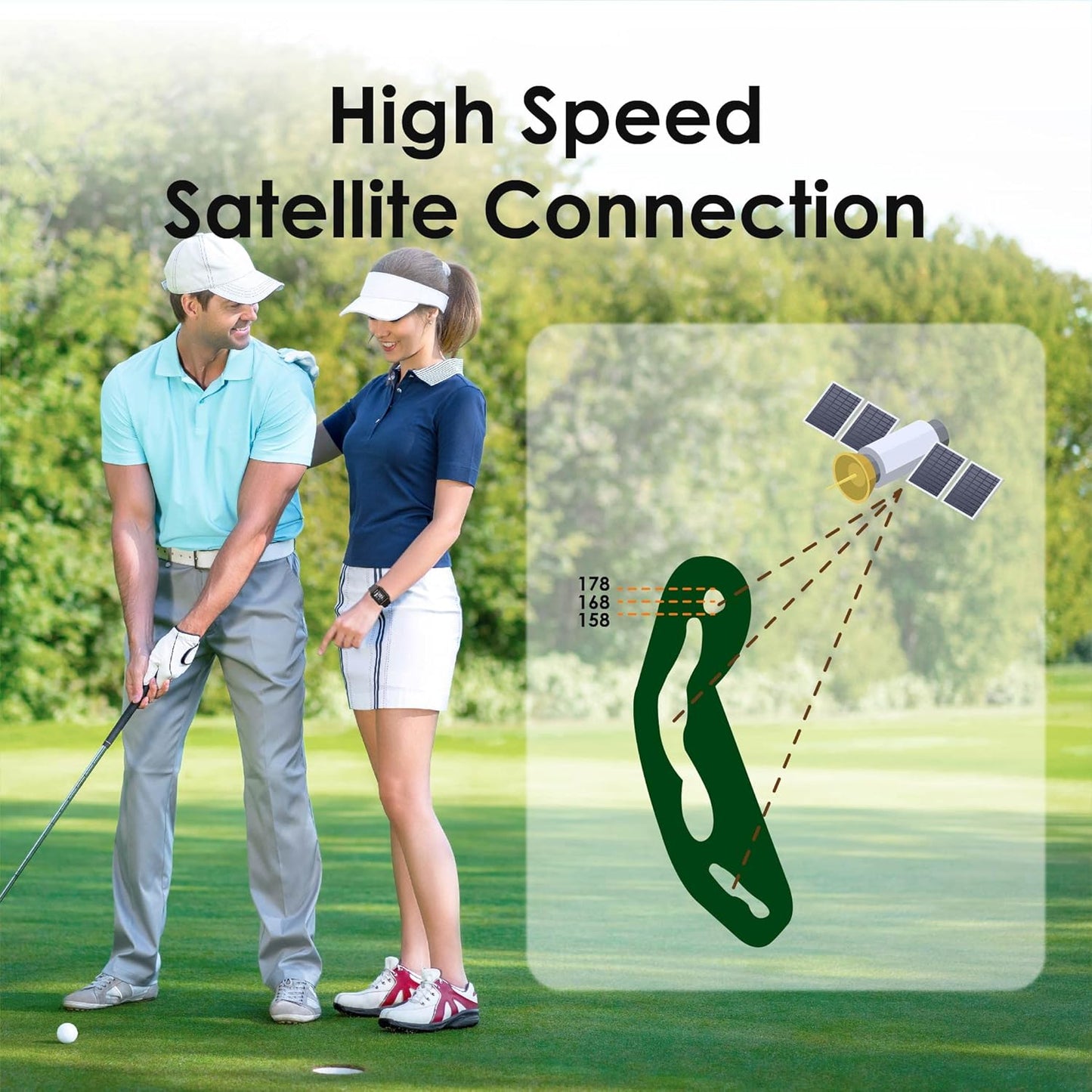TW356 Golf GPS Watch for Men and Women, Free Update 41,000+ Preloaded Courses Worldwide, High Contrast LCD Display, Upgrade IC Chip, Lightweight Essential Accessory for Golfers, Black