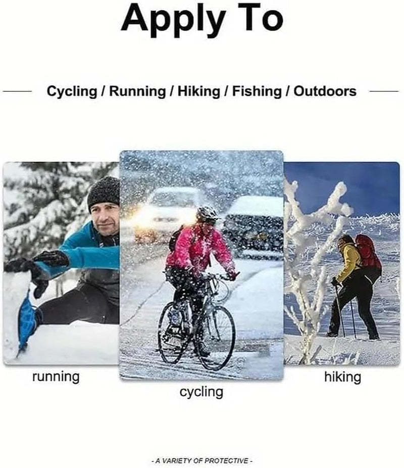 Fingerless Gloves for Men - Winter Thermal Water-Repellent Touch Screen Fishing Gloves for Women, Cycling, Driving, Running, Working (Measure Your Palm Circumference before Purchasing)