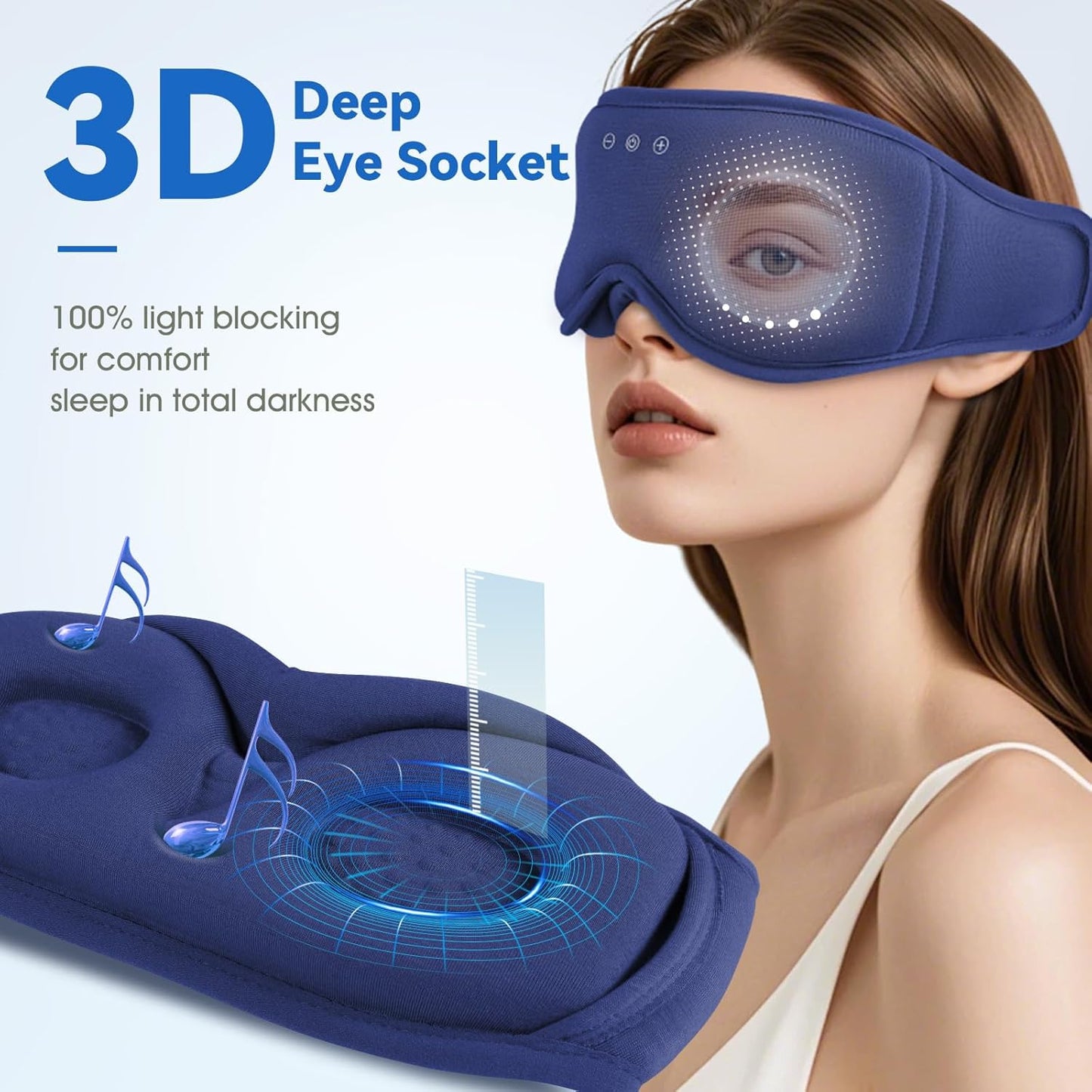 Sleep Mask Headphones | 3D Organic Bamboo Cotton Eye Mask for Travel & Restful Sleep,Shift Work | Bluetooth 5.4 Sleep Headphones Cool Gadgets Gift for Men & Women!