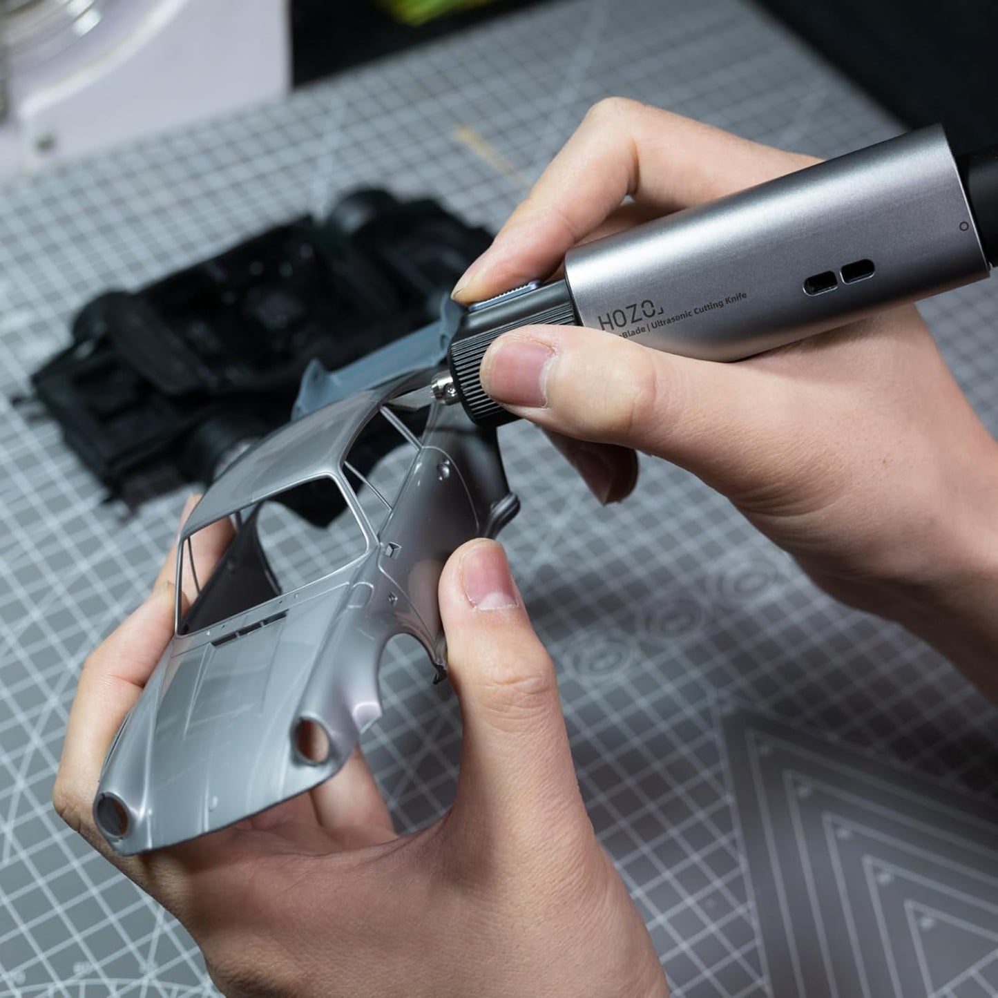 Neoblade Wireless Ultrasonic Cutter – 40Khz Vibration, 40W Smart Power, Replaceable Battery, Turbo Cooling, LED Light, 2 Cutting Modes, for 3D Printing, Resin, Dental, Carbon Fiber,Acrylic & DIY