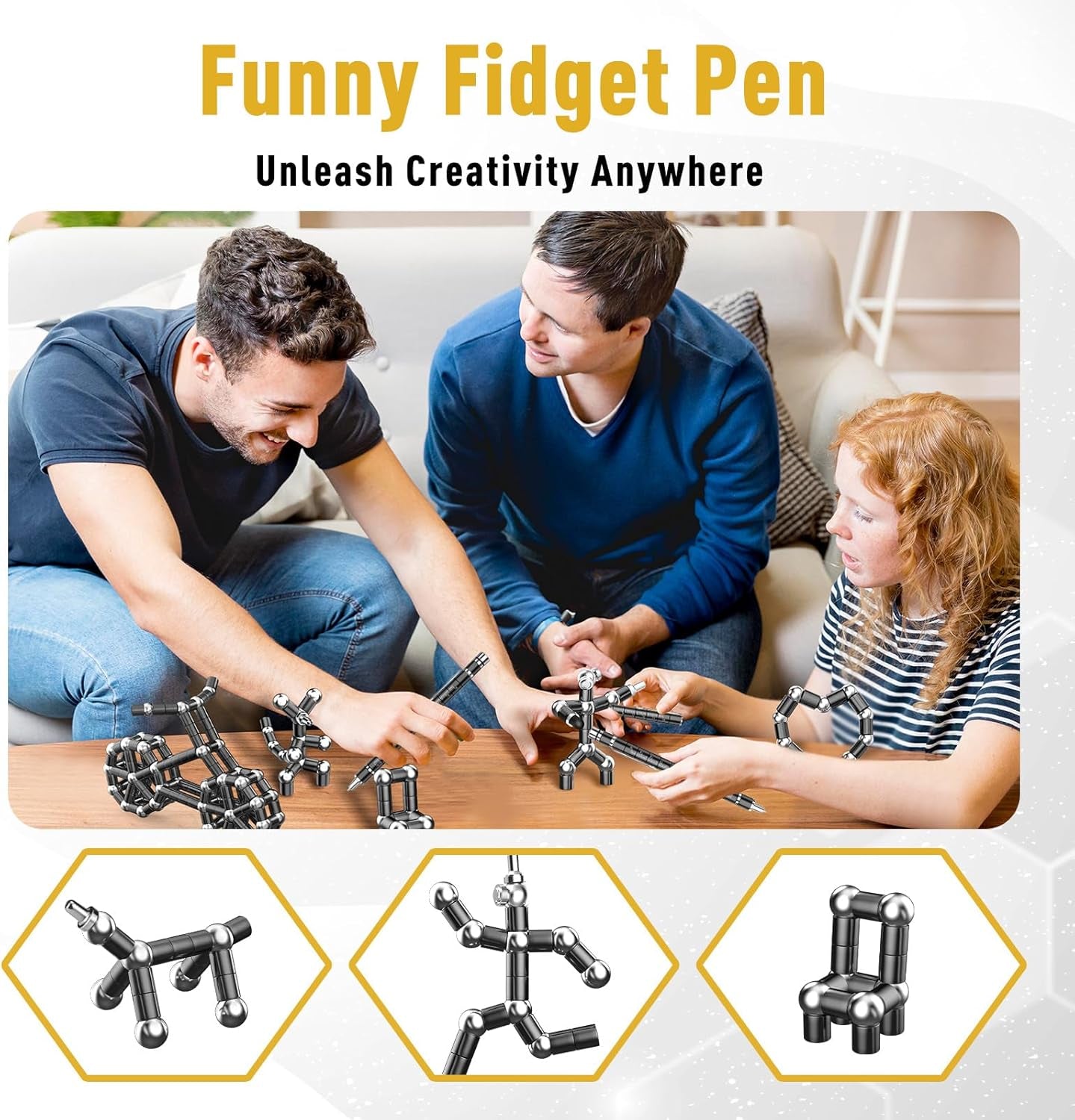 Gifts for Men Women, Magnetic Fidget Pen Toys for Adults Gadgets Dad Birthday Mens Gifts for Fathers Day from Daughter Son for Dad/Grandad/Him/Her/Men/Women/Boyfriends/Girlfriend/Teenage/Kids